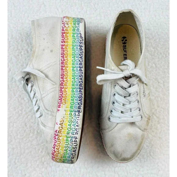 SUPERGA • 2790 COTU Mini Lettering Platform Sneakers, 8 - Picture 7 of 16